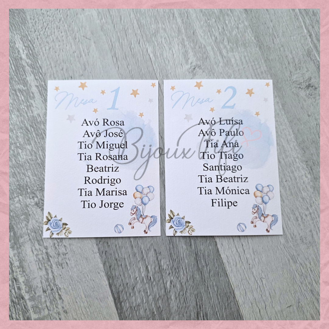 Cartões Seating Plan "Fun Park" Blue