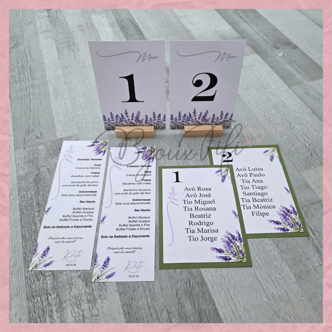 Marcador de Mesa com base "Lavanda"