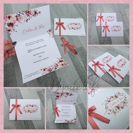 Convite wedding "Dark Pink"