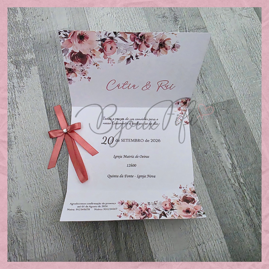 Convite wedding "Dark Pink"