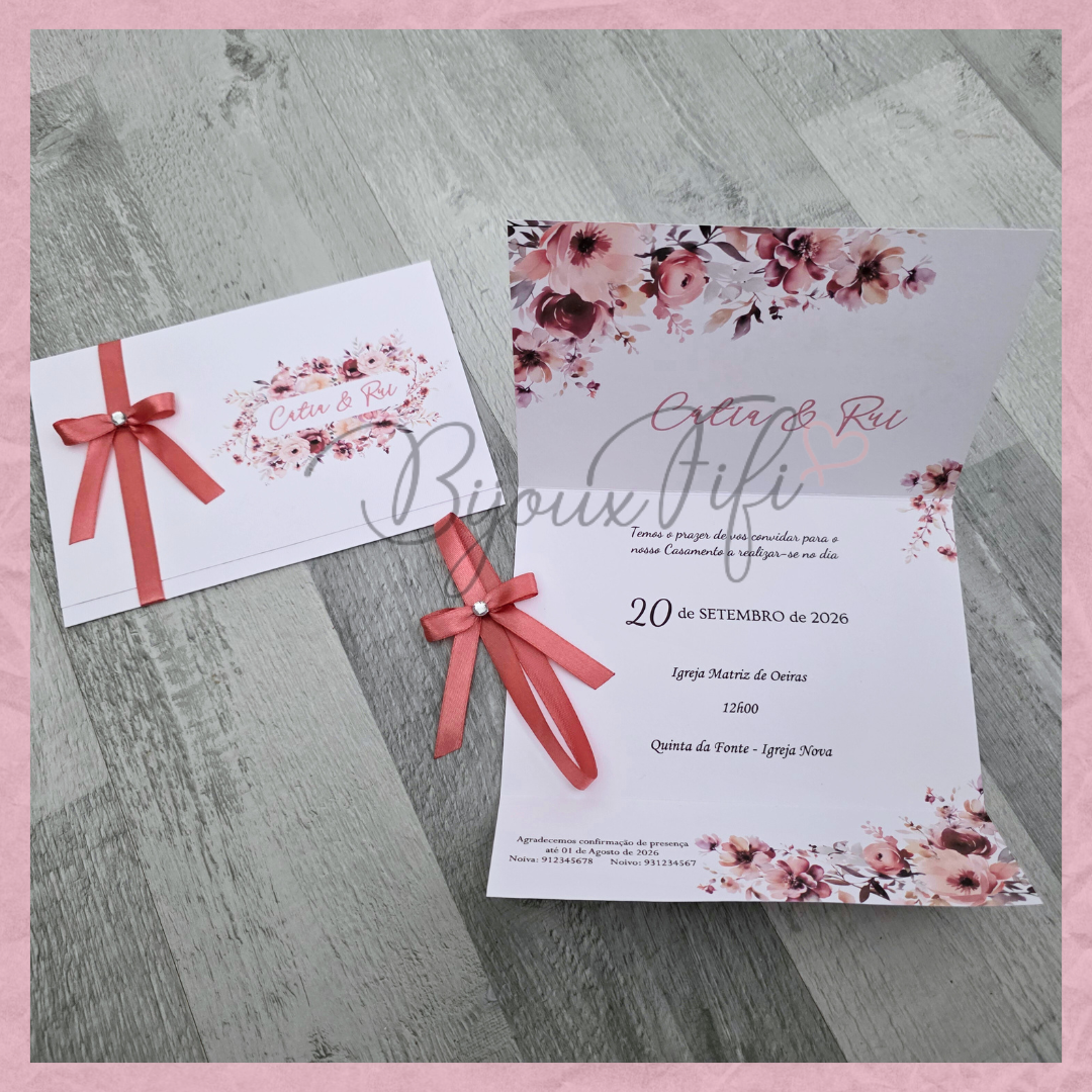 Convite wedding "Dark Pink"