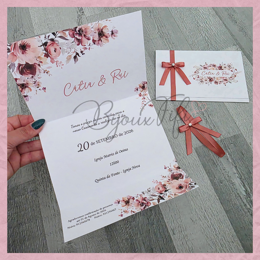 Convite wedding "Dark Pink"