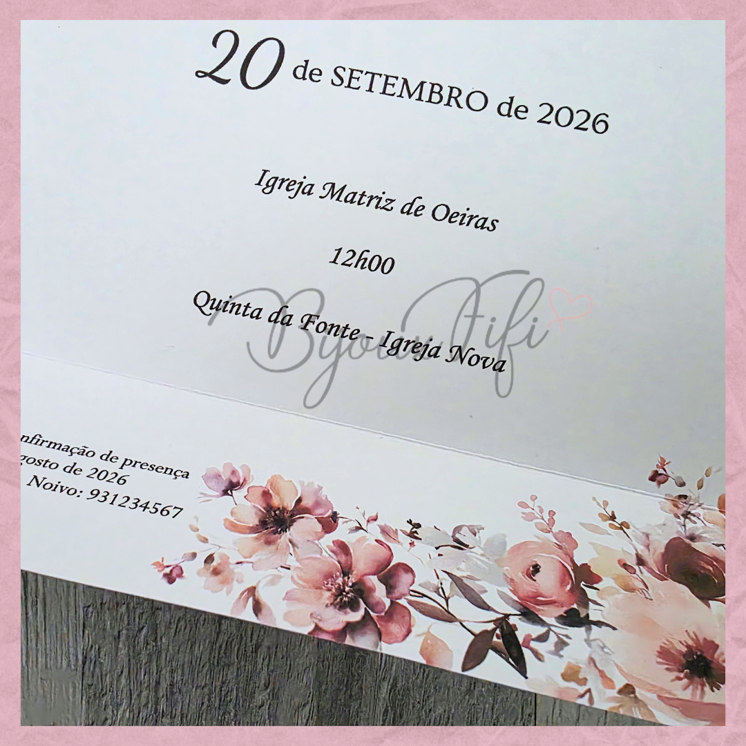 Convite wedding "Dark Pink"