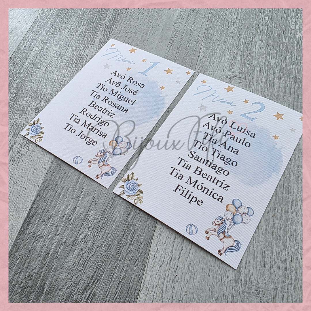 Cartões Seating Plan "Fun Park" Blue