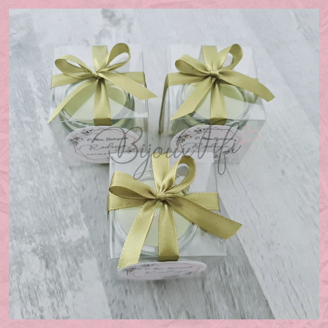 Vela em frasco com Caixa decorada "Pure Cotton" MB048