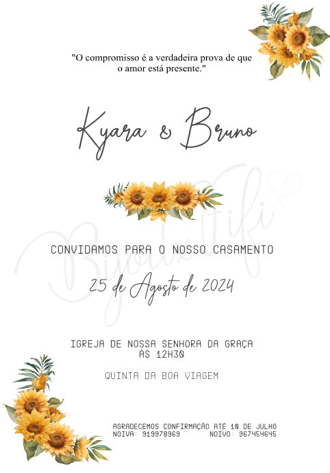 Convite Digital Wedding "Girassol" MB061