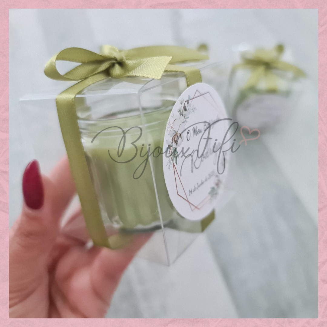 Vela em frasco com Caixa decorada "Pure Cotton" MB048