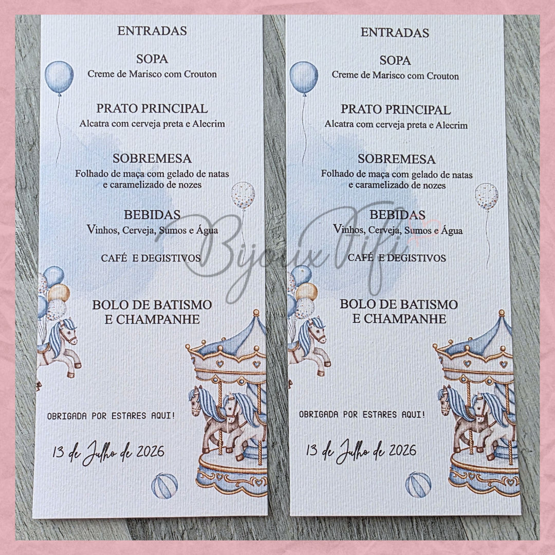 Ementa "Fun Park" Blue