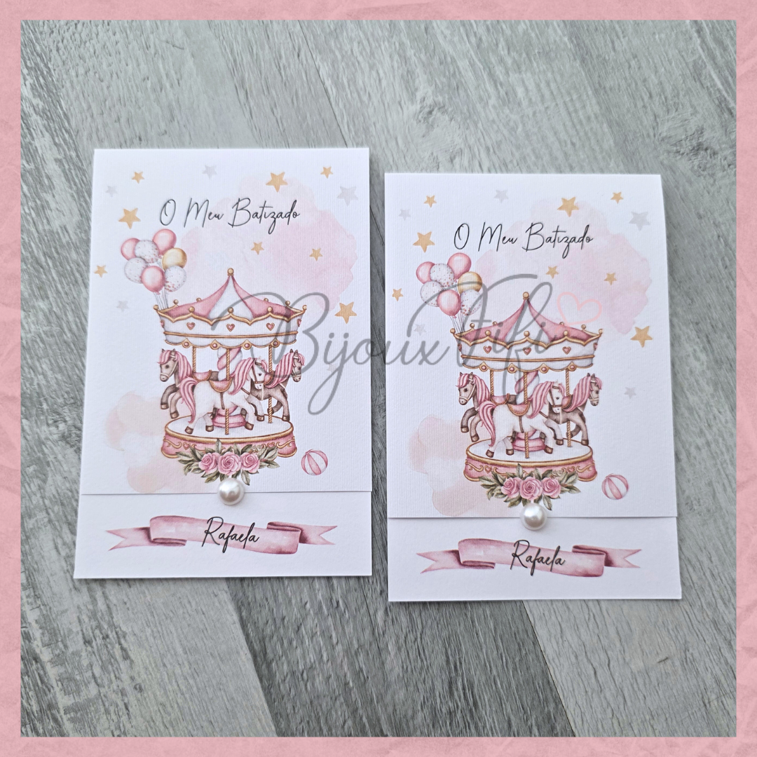 Convite dobrado "Fun Park" Rose