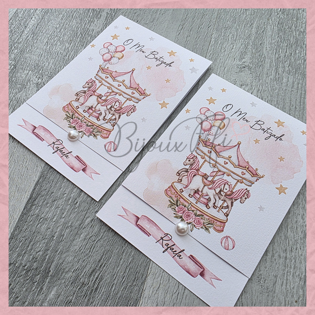 Convite dobrado "Fun Park" Rose