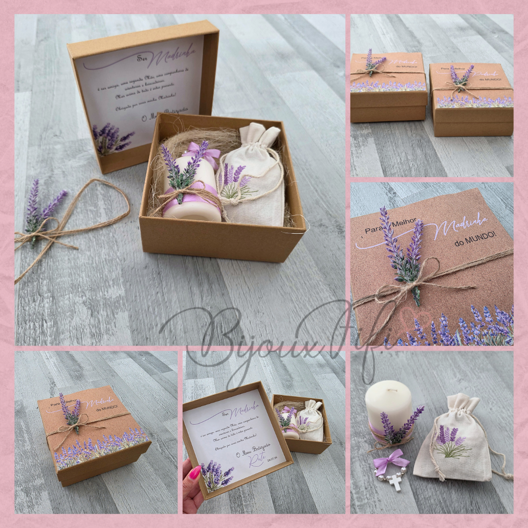 Caixa Oferta Madrinha/Avó/Mãe "Lavanda"