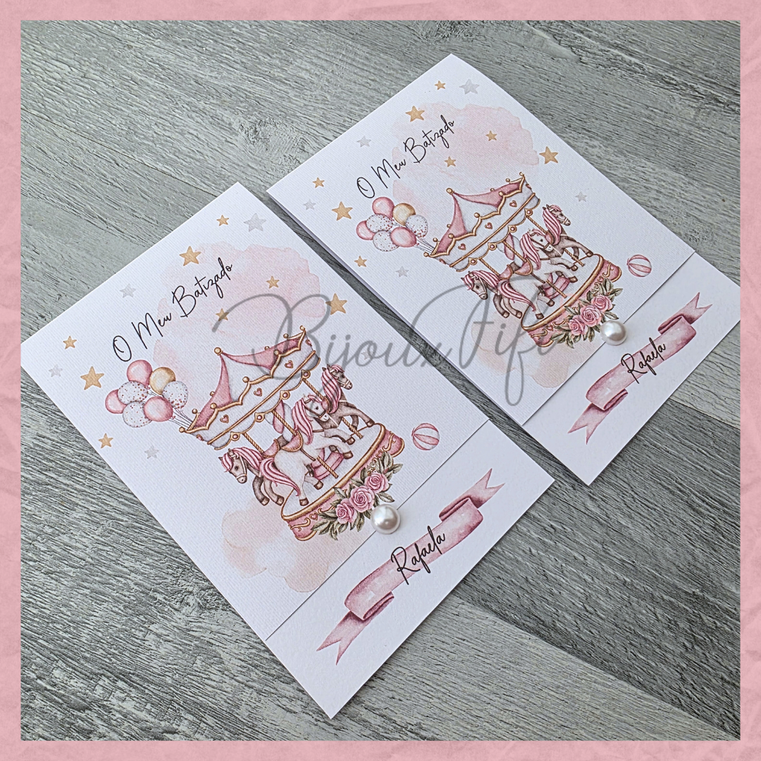 Convite dobrado "Fun Park" Rose