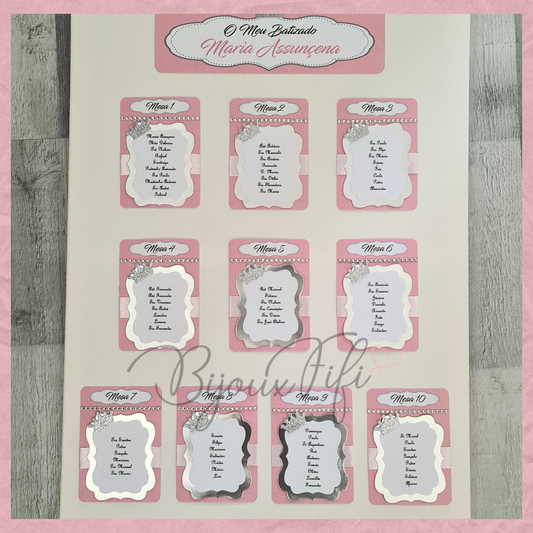 Placar de Seating-Plan Luxo "Crown Rose" (+cores)