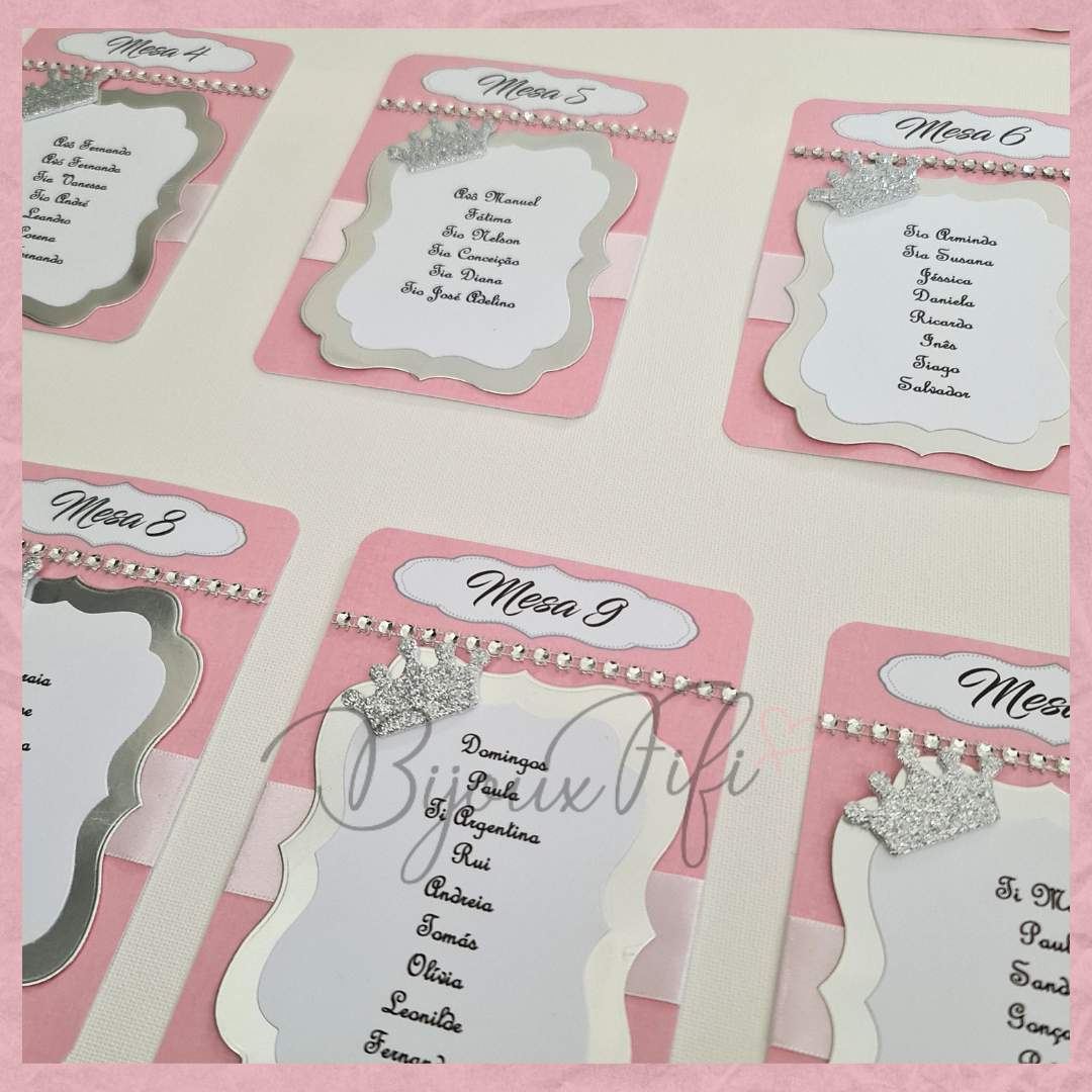 Placar de Seating-Plan Luxo "Crown Rose" (+cores)