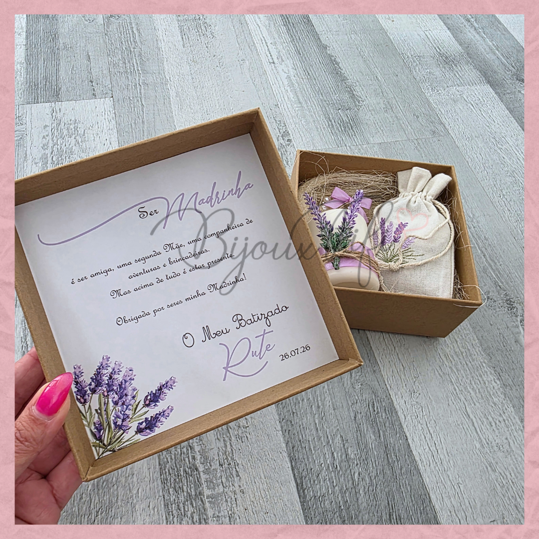 Caixa Oferta Madrinha/Avó/Mãe "Lavanda"