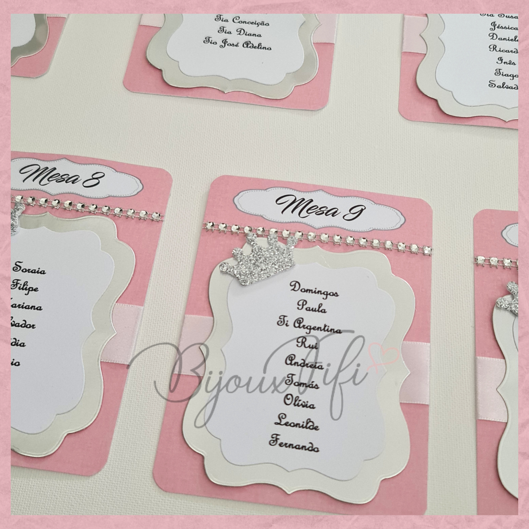 Placar de Seating-Plan Luxo "Crown Rose" (+cores)