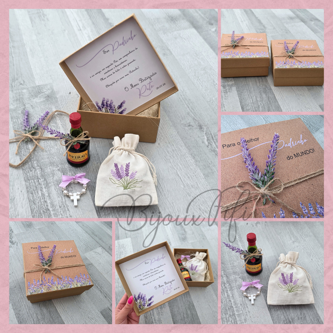 Caixa Oferta Padrinho/Avô/Pai "Lavanda"