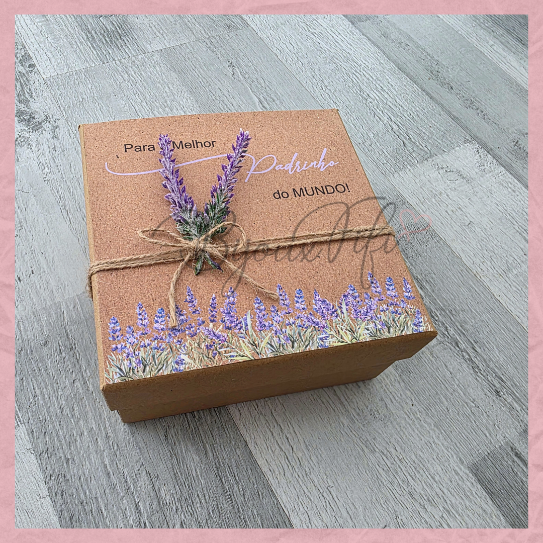 Caixa Oferta Padrinho/Avô/Pai "Lavanda"