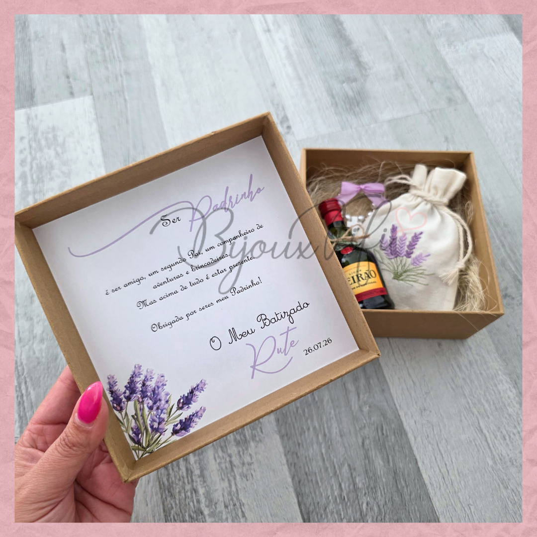 Caixa Oferta Padrinho/Avô/Pai "Lavanda"