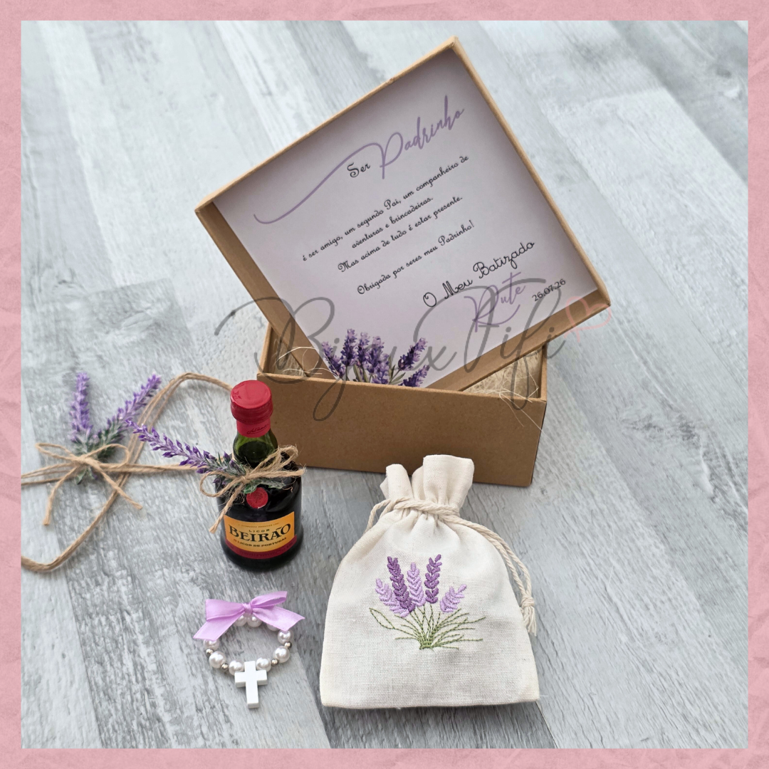 Caixa Oferta Padrinho/Avô/Pai "Lavanda"