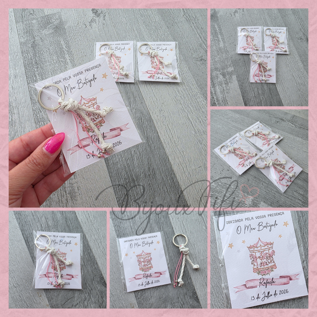 Porta-chaves cabedal "Fun Park" Rose