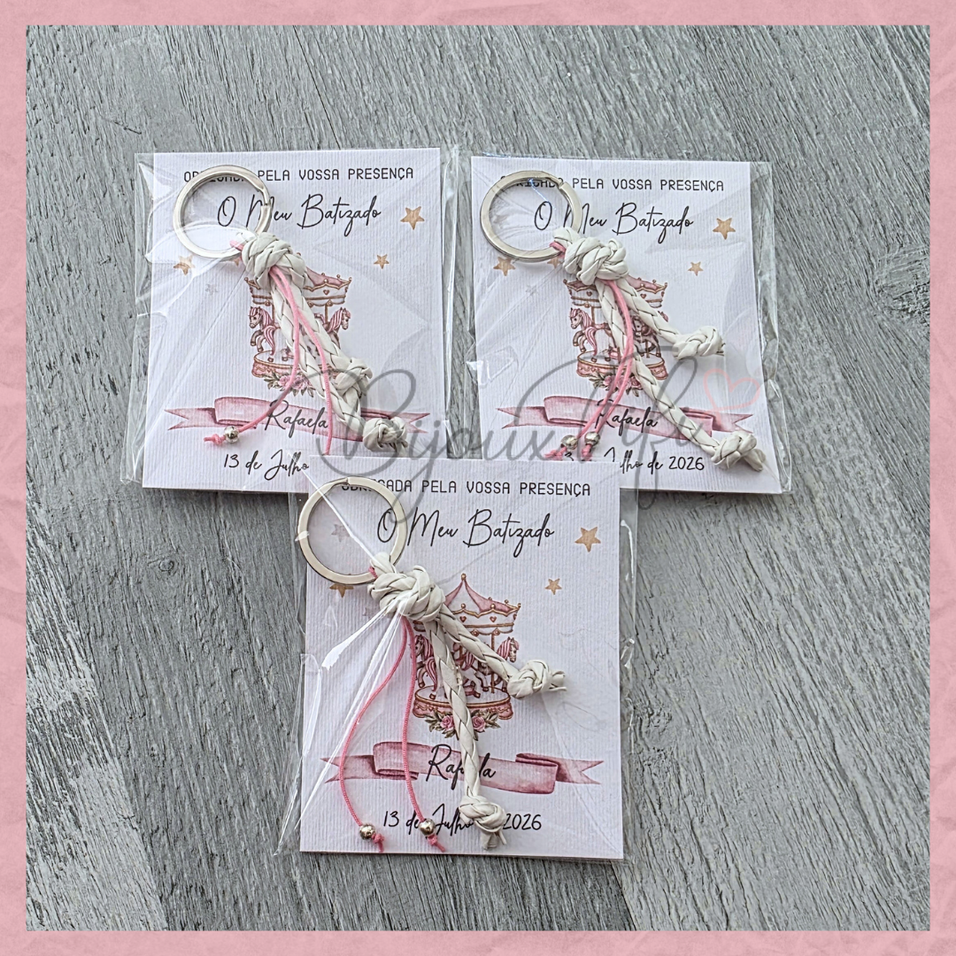 Porta-chaves cabedal "Fun Park" Rose