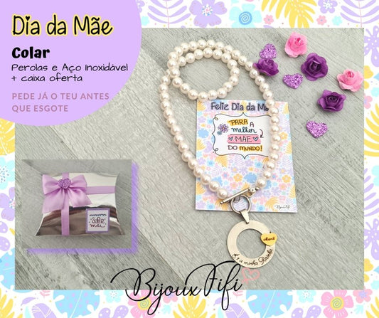 Colar Perolas Mãe