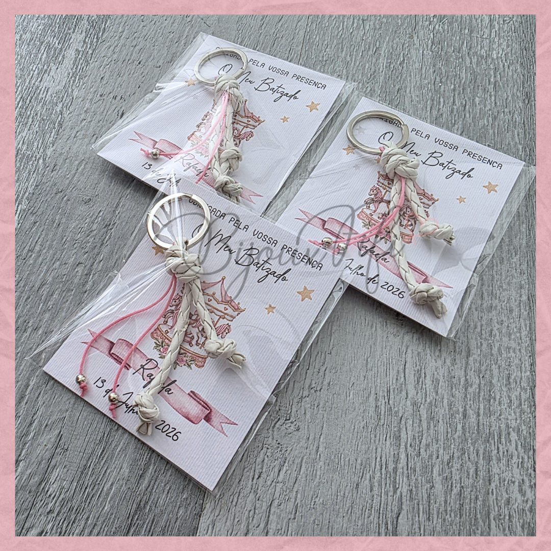 Porta-chaves cabedal "Fun Park" Rose