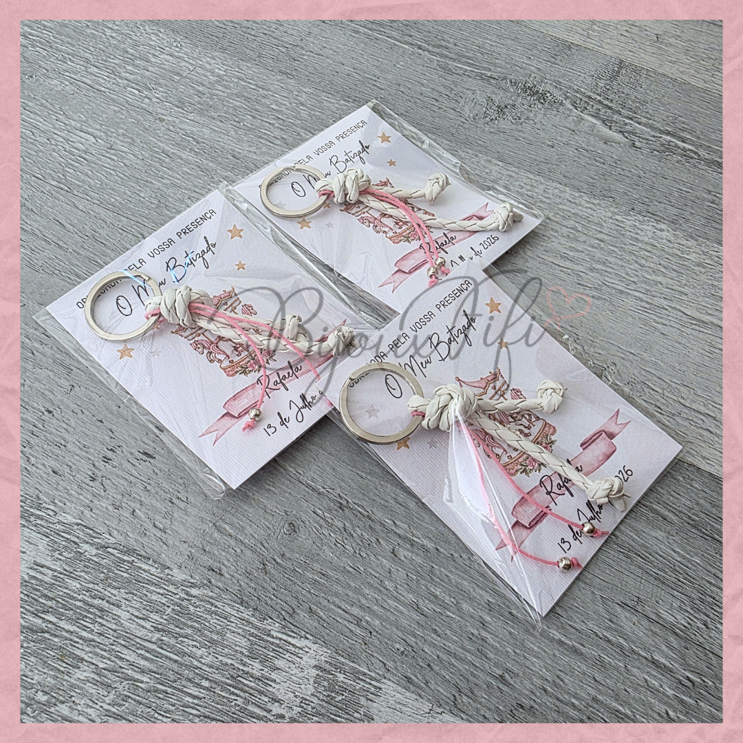 Porta-chaves cabedal "Fun Park" Rose