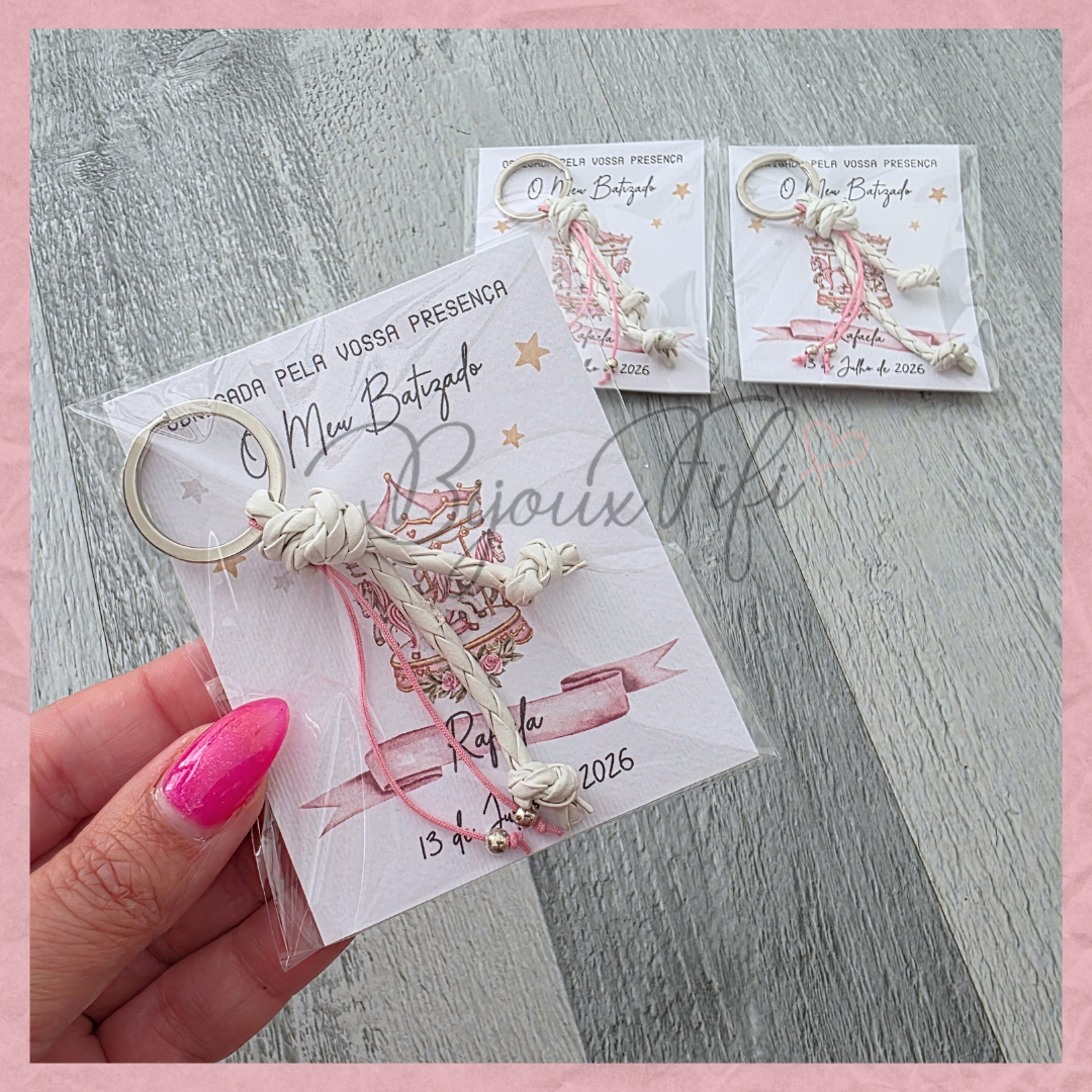 Porta-chaves cabedal "Fun Park" Rose