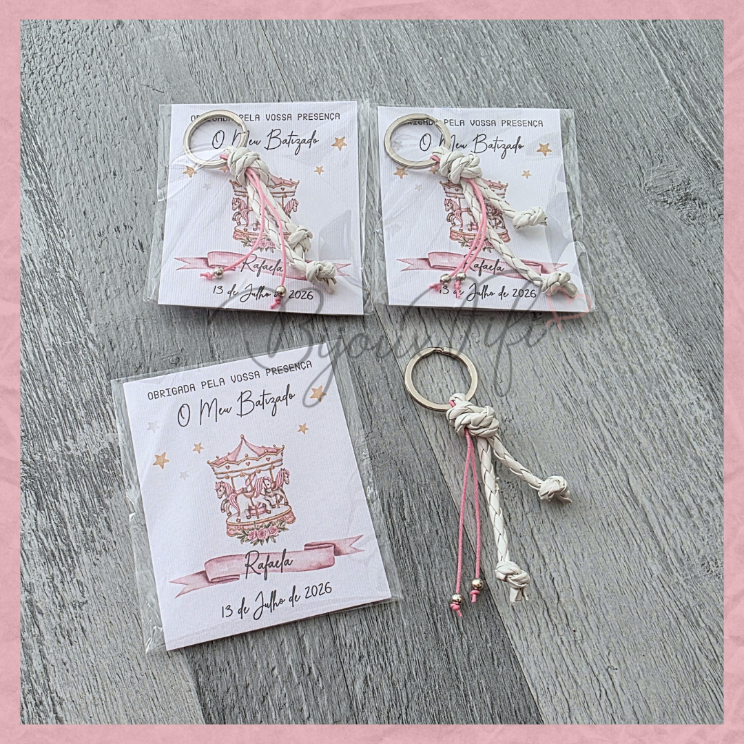 Porta-chaves cabedal "Fun Park" Rose