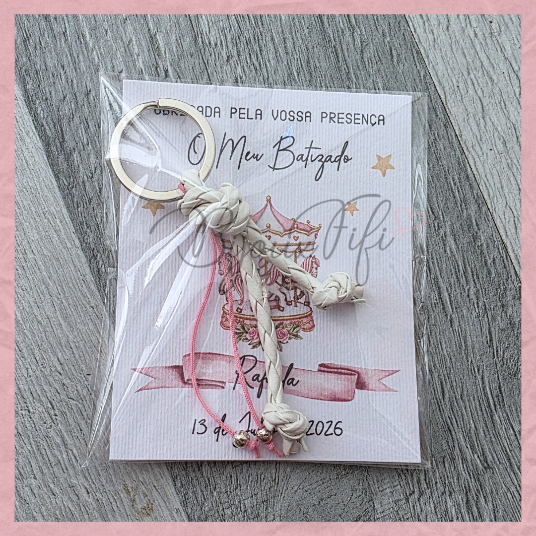 Porta-chaves cabedal "Fun Park" Rose