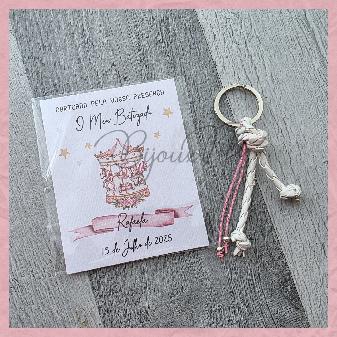 Porta-chaves cabedal "Fun Park" Rose