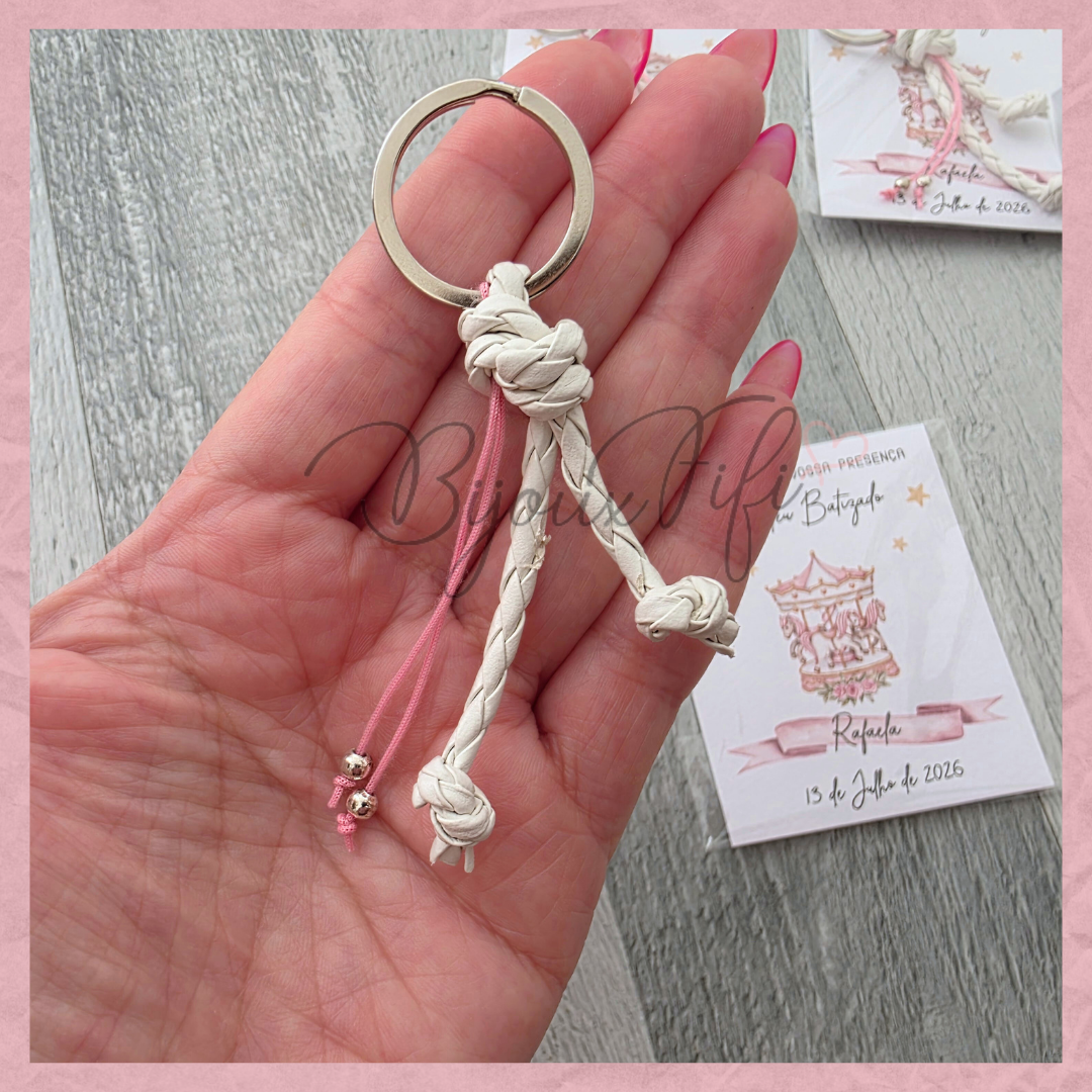 Porta-chaves cabedal "Fun Park" Rose