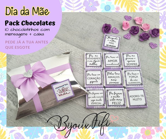 Pack de 10 chocolatinhos Mãe