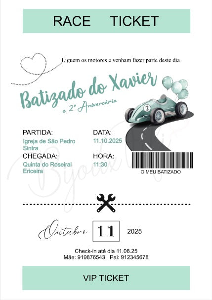 Convite Digital "Vintage Car"