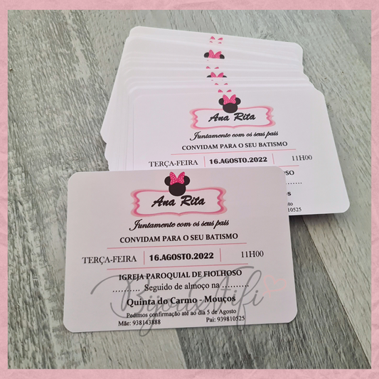 Convite Cartão Simples "Minnie"