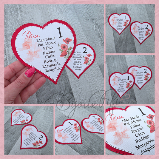 Cartões Seating Plan ❤️ "Of my heart"